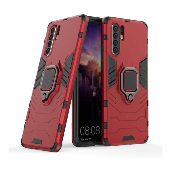 Huawei P30 Pro finger ring kickstand combo case - Red Cheap