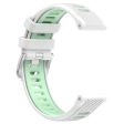 18mm Universal dual color cross strip silicone strap - White   Teal Green Discount