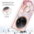 Marble patterned Xiaomi Redmi A3   Xiaomi Poco C61 cover with ring holder - Rose Gold 005 Sale