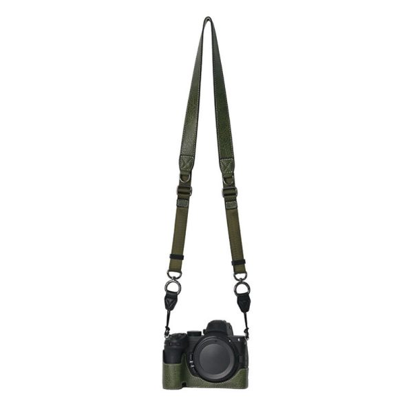 Nikon Z 5   Z 6 II   Z 7 II Camera Case with Shoulder Strap Large Cutout Litchi Texture PU Protective Cover - Green Online now