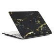 MacBook Pro 15 Touchbar pattern printing protective case - Marble Pattern   Black + Gold For Discount