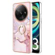 Marble patterned Xiaomi Redmi A3   Xiaomi Poco C61 cover with ring holder - Rose Gold 005 Sale