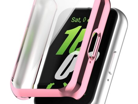 Samsung Galaxy Fit3 Watch Frame Case Electroplating Fully Wrapped Flexible Watch Cover - Pink Cheap