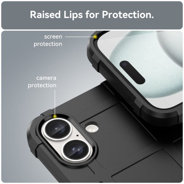 Rugged Shield iPhone 16 cover - Black Hot on Sale