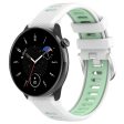 18mm Universal dual color cross strip silicone strap - White   Teal Green Discount