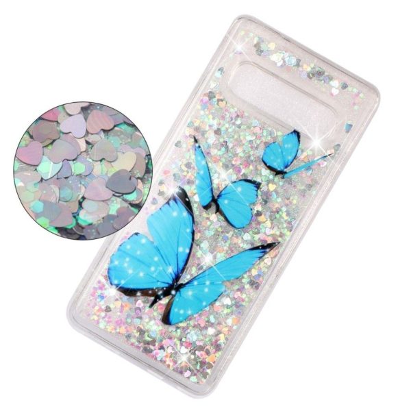 Samsung Galaxy S10 glittery sequins patterned case - Blue Butterfly Online now