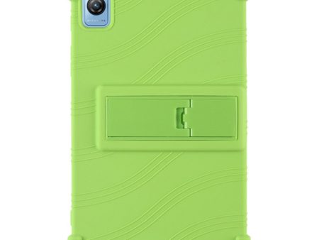 Blackview Tab 60 Silicone Tablet Case Scratch-resistant Back Cover with Bump Resistant Kickstand - Green Hot on Sale