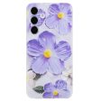 Samsung Galaxy S24 FE Case Pattern Printing Flexible Phone Cover Clear Edge - Purple Flower Online Sale