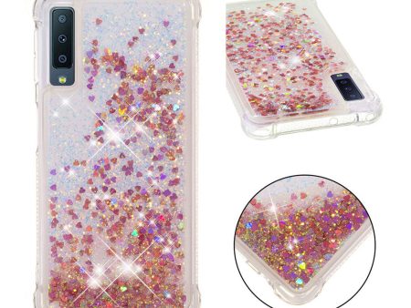 Samsung Galaxy A7 (2018) glitter powder shockproof case - Rose Gold Supply