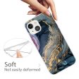 Marble iPhone 14 case - Blue on Golden Splash Marble For Sale