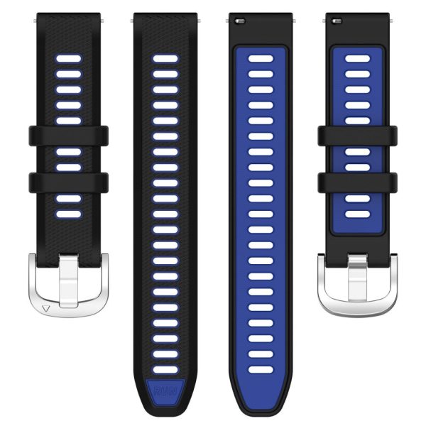 18mm Universal dual color cross strip silicone strap - Black   Blue Online