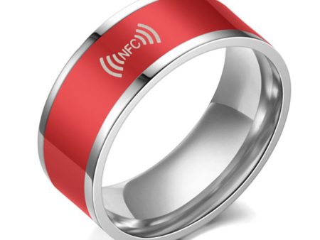 Smart editable stainless steel NFC ring - Red   8# Online Sale