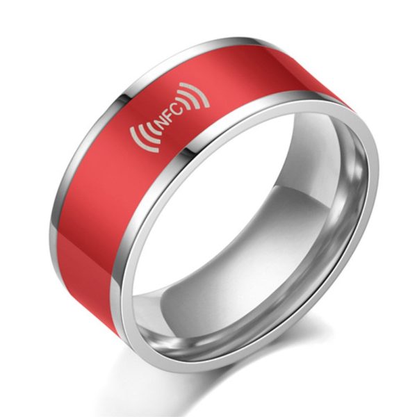 Smart editable stainless steel NFC ring - Red   8# Online Sale