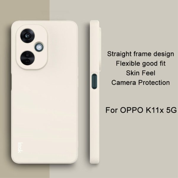 IMAK UC-4 Series Straight Edge Phone Case for OnePlus Nord CE 3 Lite 5G   Nord N30 5G   Oppo K11x 5G , TPU Protective Cover - White For Discount