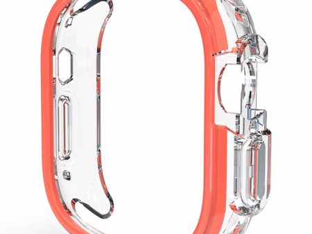 Apple Watch Ultra   Ultra 2 49mm Hollow-Out Bump Resistant+Flexible Protection Cover Watch Frame Case - Orange Fashion