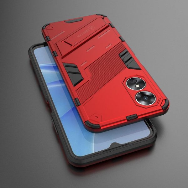 Shockproof Oppo A17 hybrid cover with a modern touch - Red For Sale