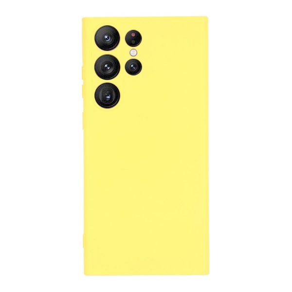 Matte liquid silicone cover for Samsung Galaxy S23 Ultra - Yellow Cheap