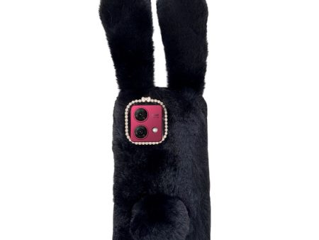 Fluffy Rabbit Motorola Moto G84 cover - Black Fashion