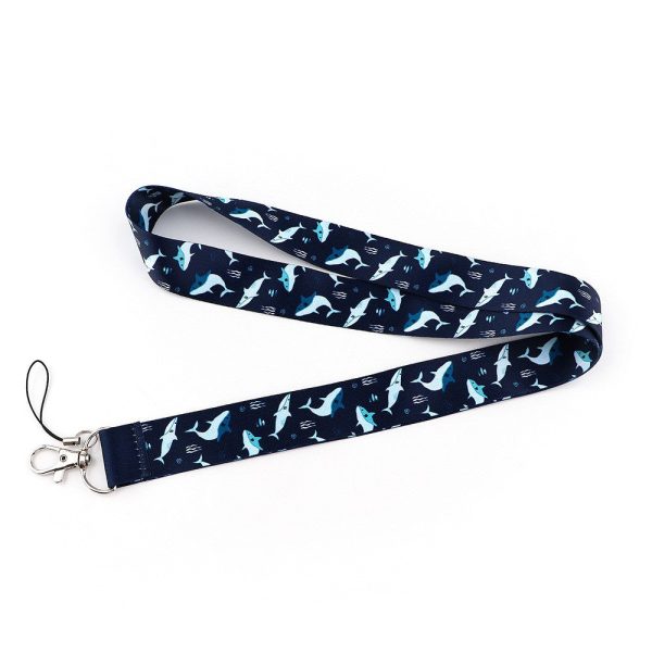 Universal whale pattern phone lanyard - School of Fishes in Blue and White Sale