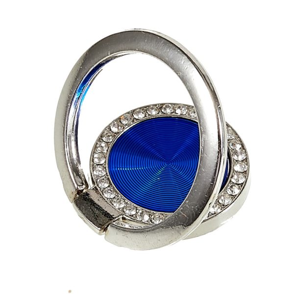 Rhinestone décor CD vein style smartphone ring holder - Blue Cheap