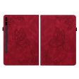 Red Tablet Case for Samsung Galaxy Tab S9 Plus   S9 FE Plus with Butterfly Flower Imprint and Card Holder, Cheap