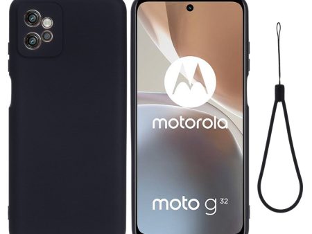 Matte liquid silicone cover for Motorola Moto G32 - Black Online now