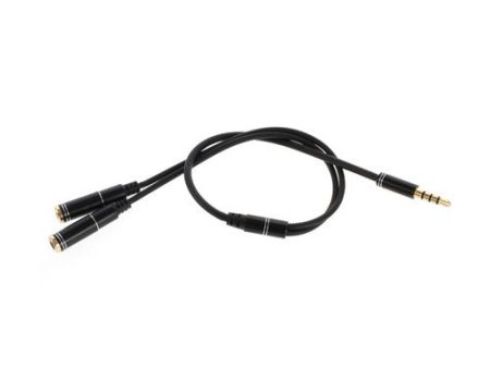 Male To Two Female 30cm Audio Splitter Cable - Black For Sale