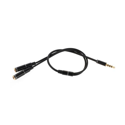 Male To Two Female 30cm Audio Splitter Cable - Black For Sale