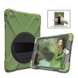 iPad (2018) X-Shape kickstand combo case with hand holder strap - Army Green Sale