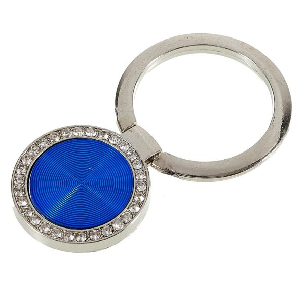 Rhinestone décor CD vein style smartphone ring holder - Blue Cheap