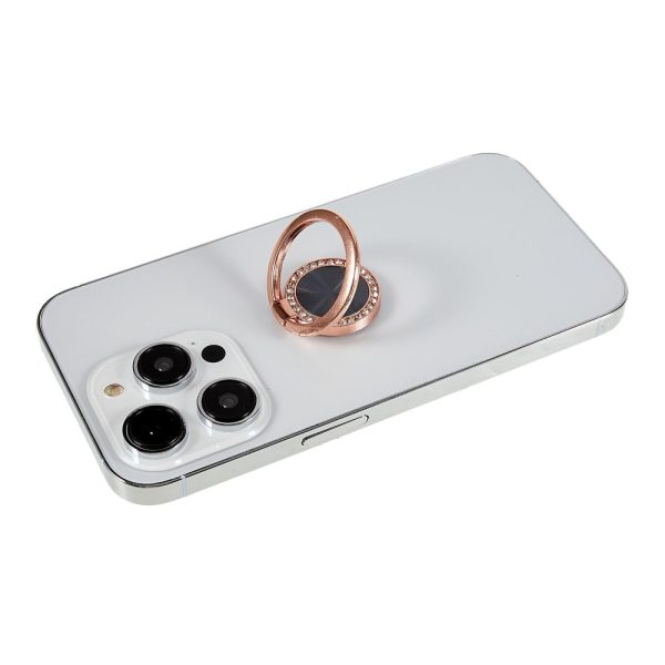 Rhinestone décor CD vein style smartphone ring holder - Rose Gold For Sale