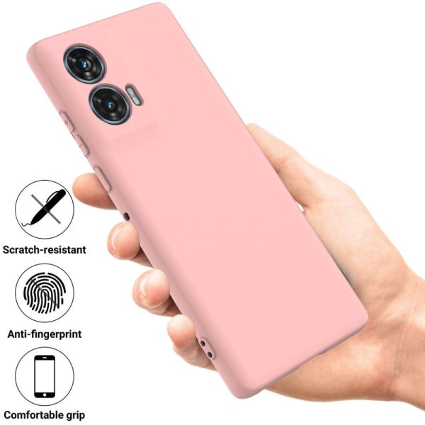 Matte liquid silicone Motorola Edge 50 Fusion cover - Pink Online now