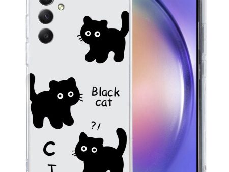 Imagine Samsung Galaxy A55 cover - Black Cat For Sale