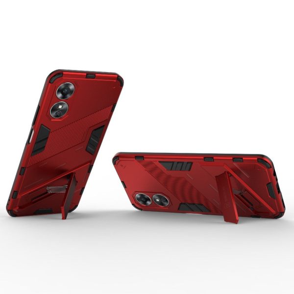 Shockproof Oppo A17 hybrid cover with a modern touch - Red For Sale