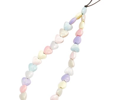 Universal color frosted heart shape bead lanyard Discount