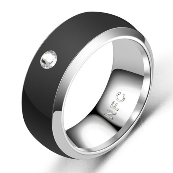 Smart editable stainless steel multifunctional NFC ring - Black   9# Online Hot Sale