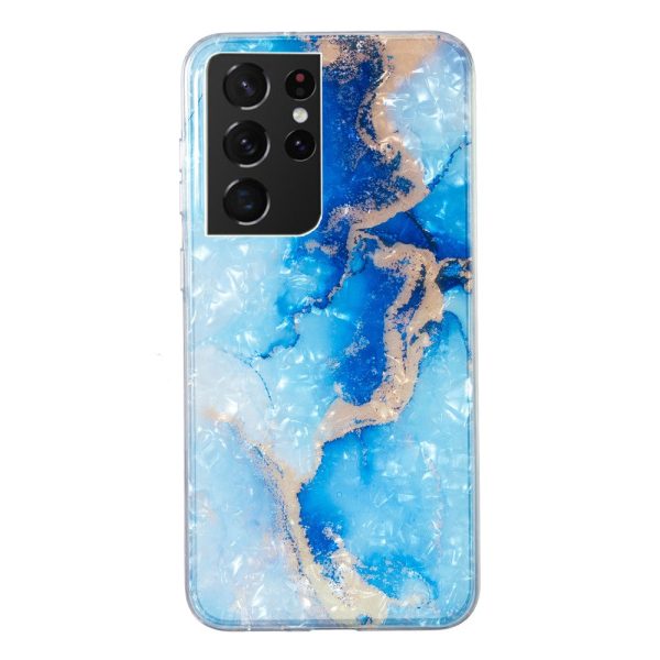 Marble Samsung Galaxy S21 Ultra 5G case - Blue Gold Marble Sale