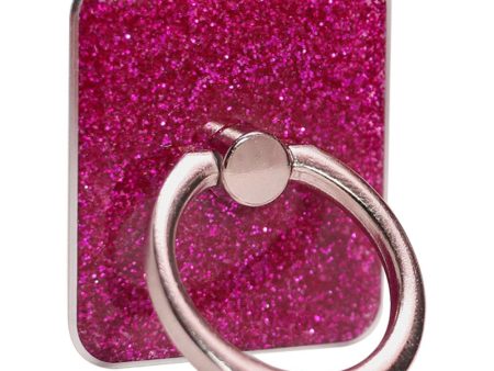 Square shape glitter smartphone ring holder - Rose Hot on Sale