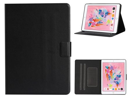 iPad (2018)   (2017) simple leather flip case - Black For Cheap