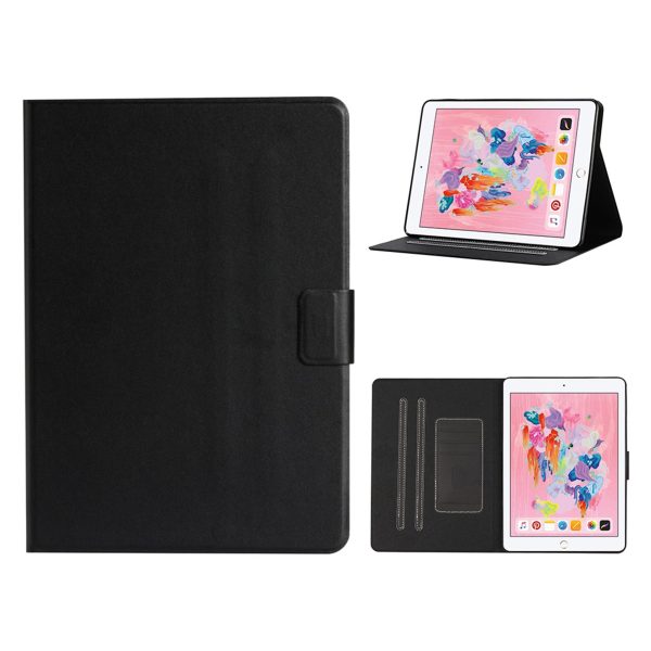 iPad (2018)   (2017) simple leather flip case - Black For Cheap