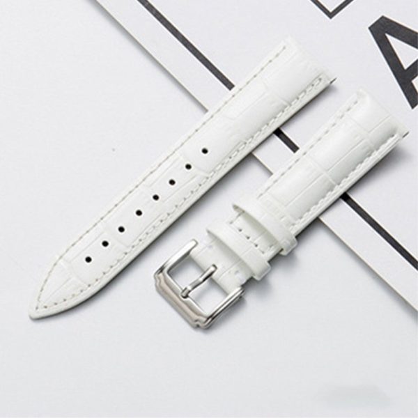 16mm Universal genuine leather watch strap - White Online Hot Sale