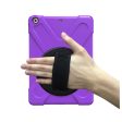 iPad (2018) X-Shape kickstand combo case with hand holder strap - Purple Discount