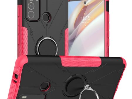 Kickstand cover with magnetic sheet for Motorola Moto G60 - Rose For Discount