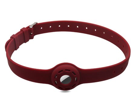 AirTags pet collar design silicone strap - Wine Red Online