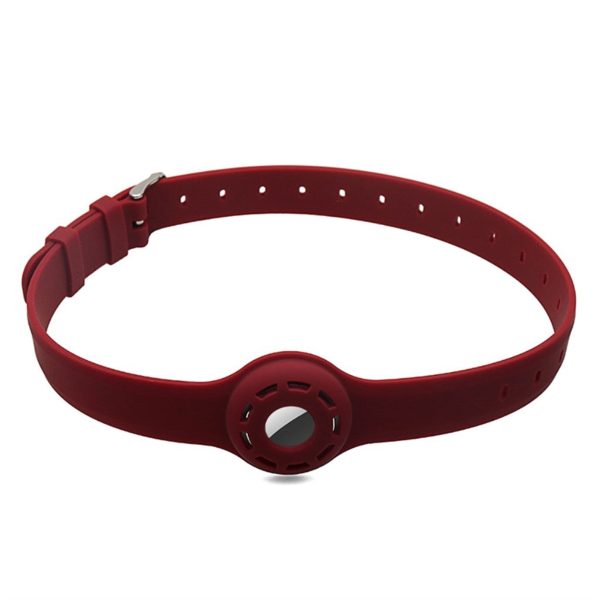 AirTags pet collar design silicone strap - Wine Red Online