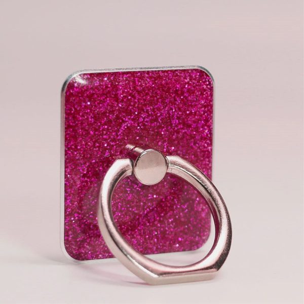 Square shape glitter smartphone ring holder - Rose Hot on Sale