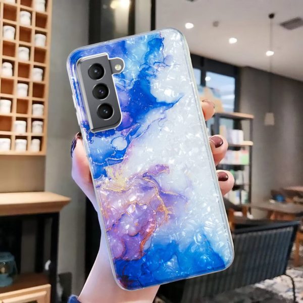 Marble Samsung Galaxy S21 case - Sky Blue Purple Marble Online