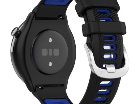 18mm Universal dual color cross strip silicone strap - Black   Blue Online