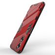 Shockproof Oppo A17 hybrid cover with a modern touch - Red For Sale