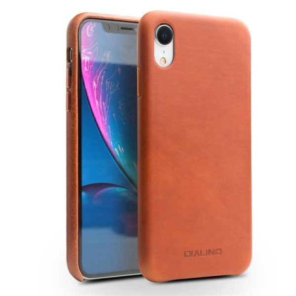 QIALINO iPhone Xr genuine leather case - Brown Cheap